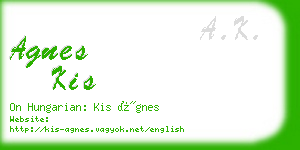 agnes kis business card